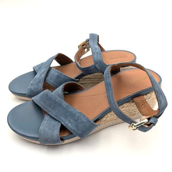 Geox D Ischia Corda C Women's Wedge Sandals Open Toe Avio Size US6.5 EU36.5 - Picture 1 of 11